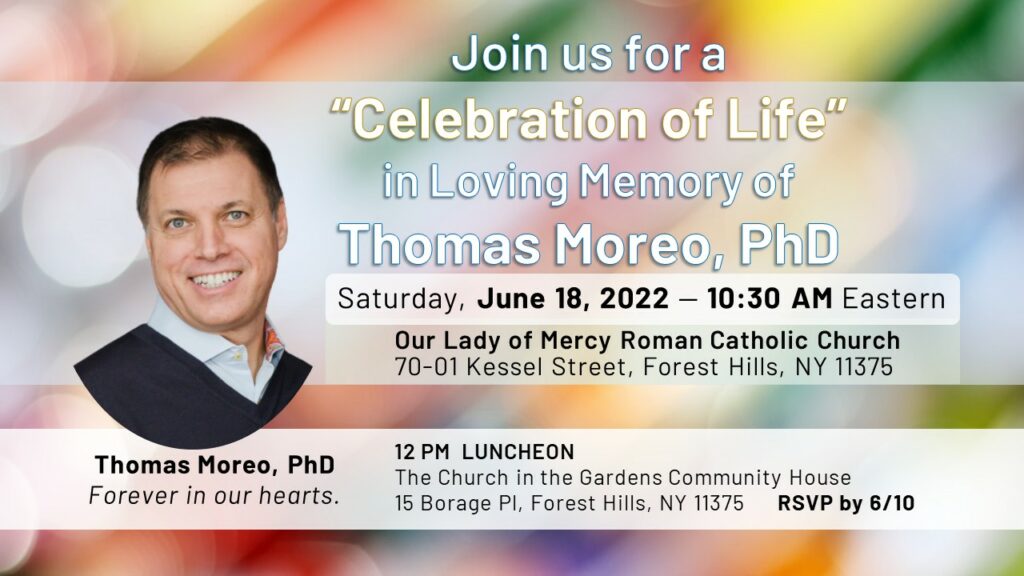 Memorial Service for Thomas Moreo, PhD