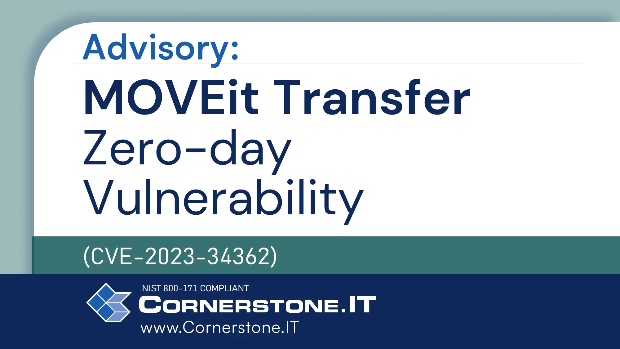 MOVEit Transfer Zero-day Vulnerabiity - Cornerstone.IT